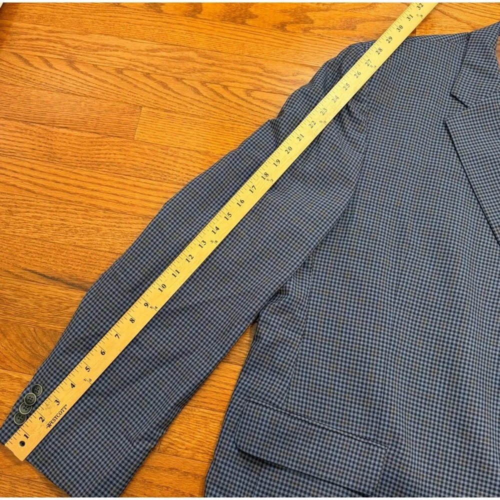 Jack Victor Rochester Blazer Sport Coat Mens 56L Blue Brown Check Wool Canada